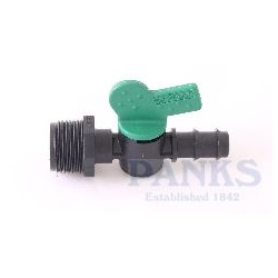 16mm Barb x 1/2" BSPM Inline Valve