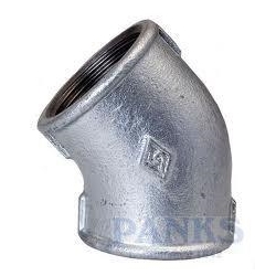 1/4" Galv 45' Elbow, F/F