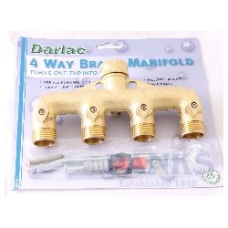 4 Way Brass Tap Manifold